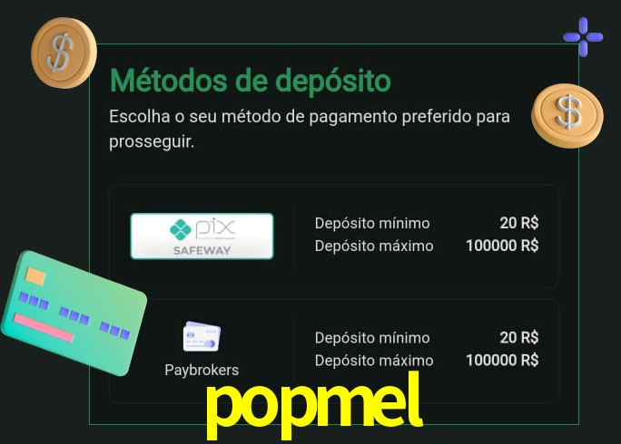 O cassino popmel oferece uma grande variedade de métodos de pagamento